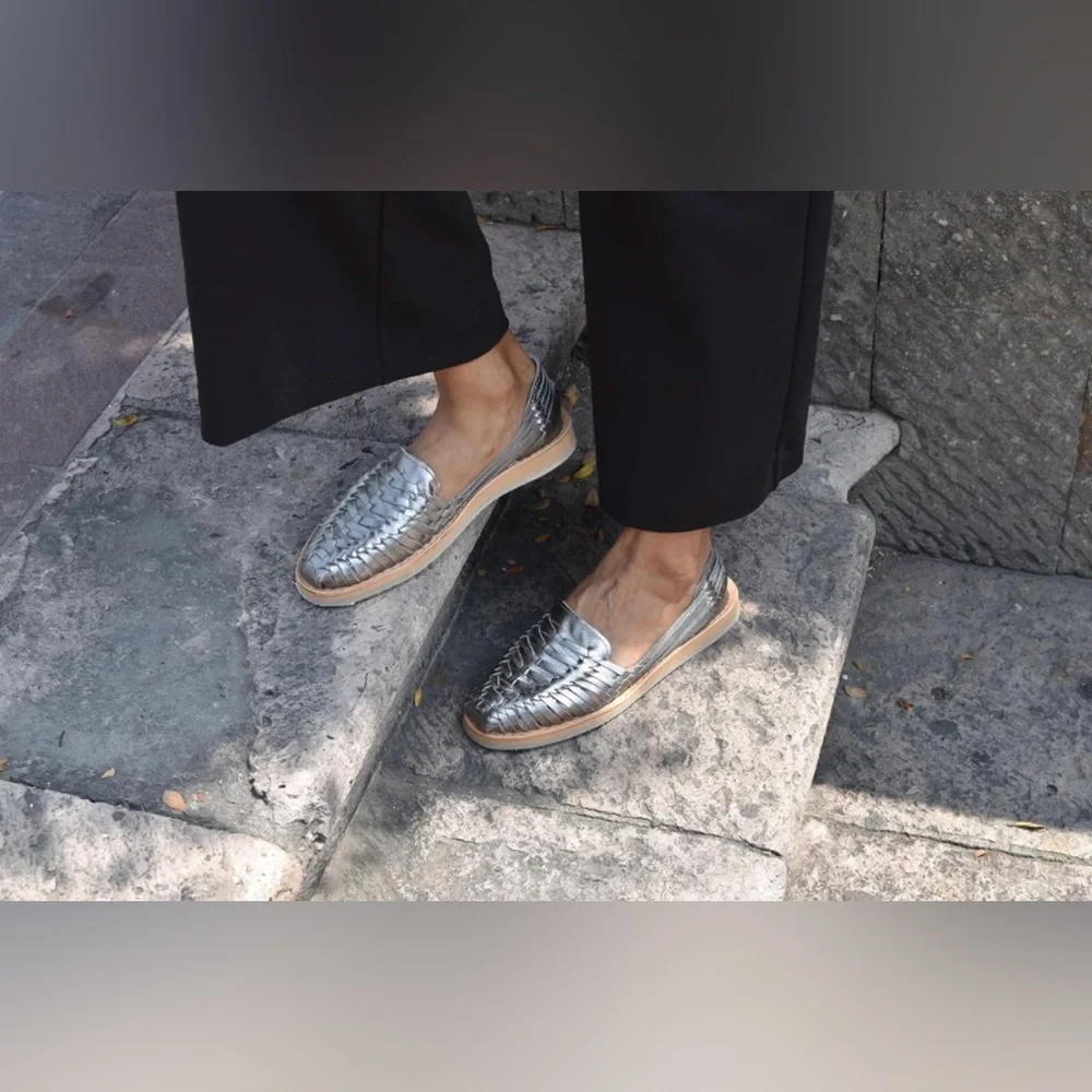 Macarena Collection Handmade Oxford Huarache Sandals –Mexican Leather Style Flat - Picture 7 of 7